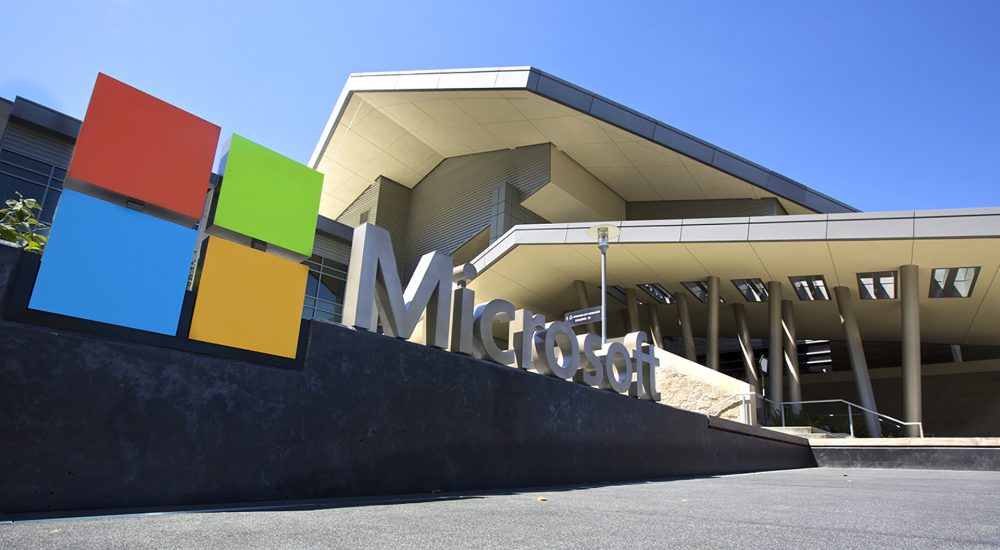 REDMOND, WASHINGTON - JULY 17: The Visitor's Center at Microsoft Headquarters campus is pictured July 17, 2014 in Redmond, Washington. Microsoft CEO Satya Nadella announced, July 17, that Microsoft will cut 18,000 jobs, the largest layoff in the company's history. (Stephen Brashear/Getty Images)