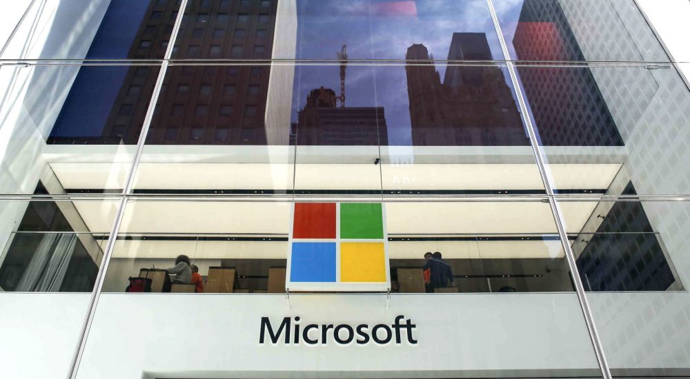 NEW YORK , NY - APRIL 26: Costumers visit the Microsoft branch on Fifth Avenue in New York City on April 26, 2018 in New York.  (Photo by Kena Betancur/VIEWpress/Corbis via Getty Images)