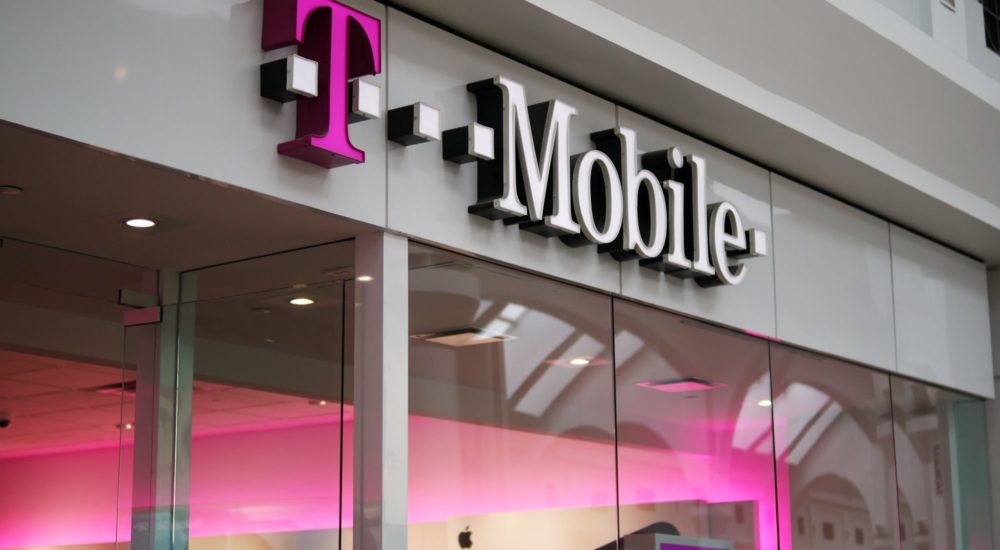 Edison New Jersey - April 1 2017. T Mobile store front inside a mall in New Jersey. T Mobile is the third largest mobile carrier in the US based on number of subscribers.