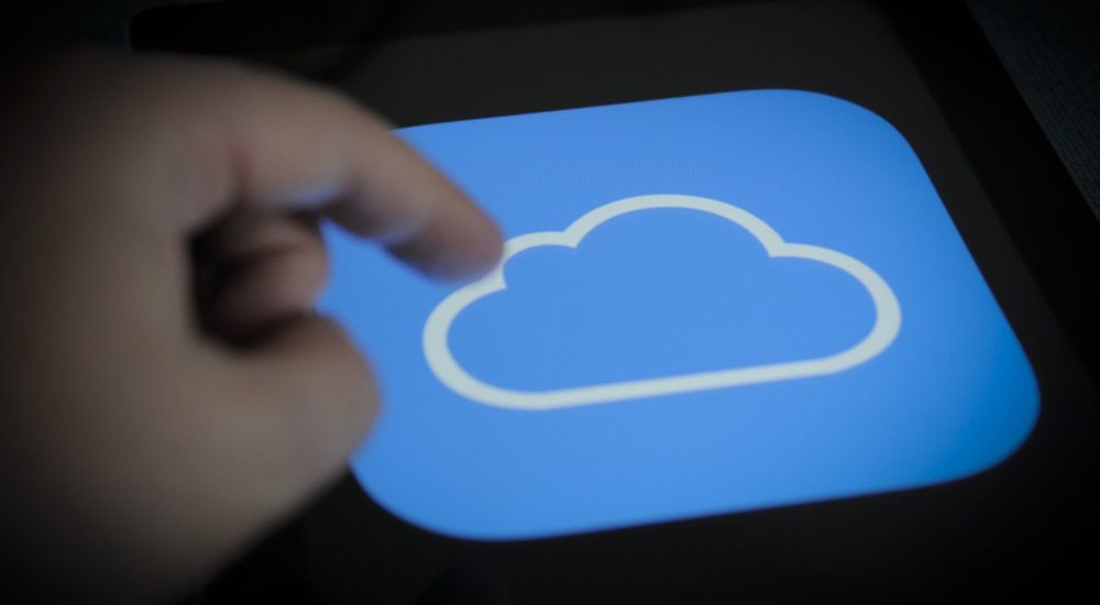 The iCloud logo is seen on a computer tablet screen in this photo illustration on October 20, 2017. (Photo by Jaap Arriens/NurPhoto via Getty Images)